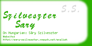 szilveszter sary business card